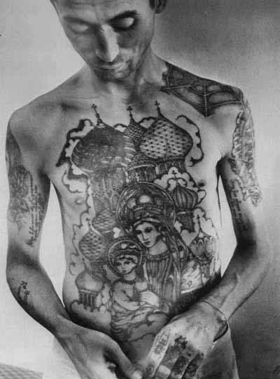 Tagged black & white, Russian Criminal Tattoo, Tattoos, viciouslycyd
